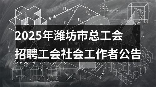 2025年潍坊市总工会招聘工会社会工作者公告 图片