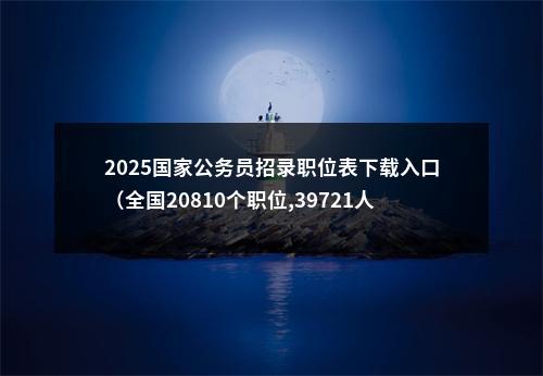2025国家公务员招录职位表下载入口（全国20810个职位,39721人） 图片
